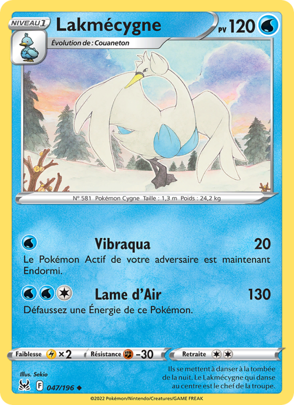 Lakmécygne 047 — Lost Origin (French Pokémon TCG card)