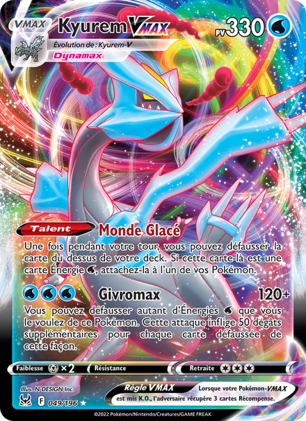 Kyurem VMAX 049 — Lost Origin (French Pokémon TCG card)