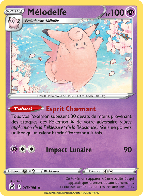 Mélodelfe 063 — Lost Origin (French Pokémon TCG card)