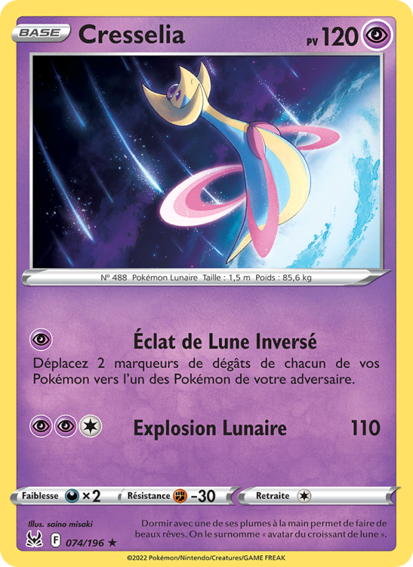 Cresselia 074 — Lost Origin (French Pokémon TCG card)