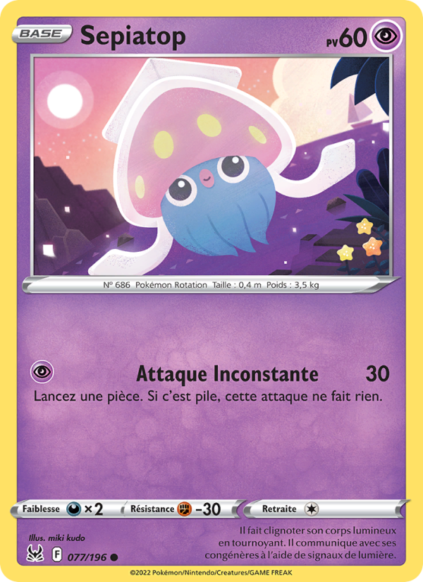 Sepiatop 077 — Lost Origin (French Pokémon TCG card)