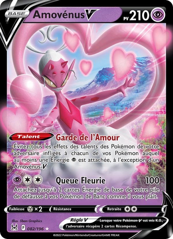 Amovénus V 082 — Lost Origin (French Pokémon TCG card)