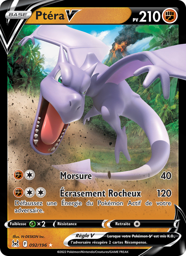 Ptéra V 092 — Lost Origin (French Pokémon TCG card)