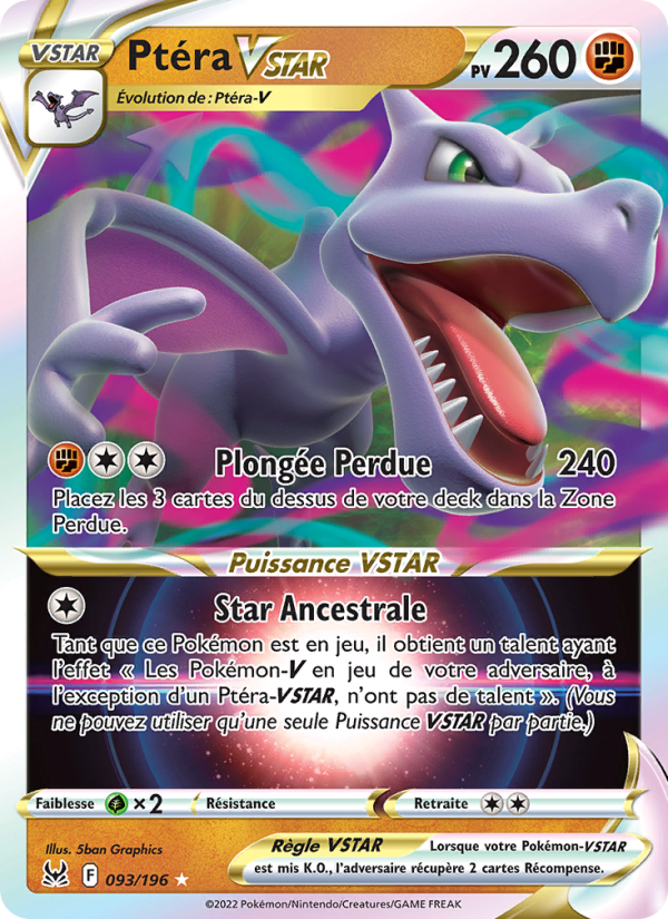 Ptéra VSTAR 093 — Lost Origin (French Pokémon TCG card)