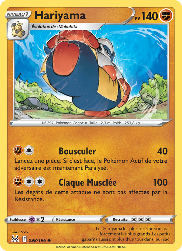 Hariyama 098 — Lost Origin (French Pokémon TCG card)