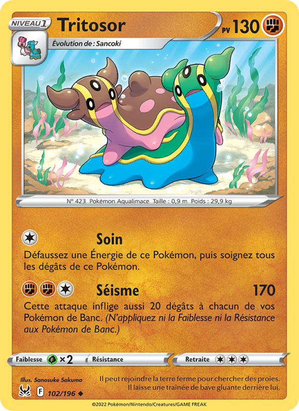 Tritosor 102 — Lost Origin (French Pokémon TCG card)