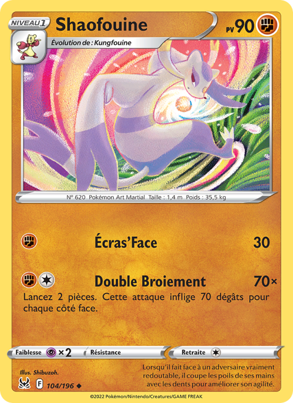 Shaofouine 104 — Lost Origin (French Pokémon TCG card)