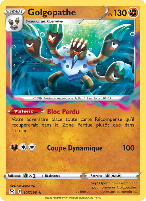 Golgopathe 107 — Lost Origin (French Pokémon TCG card)