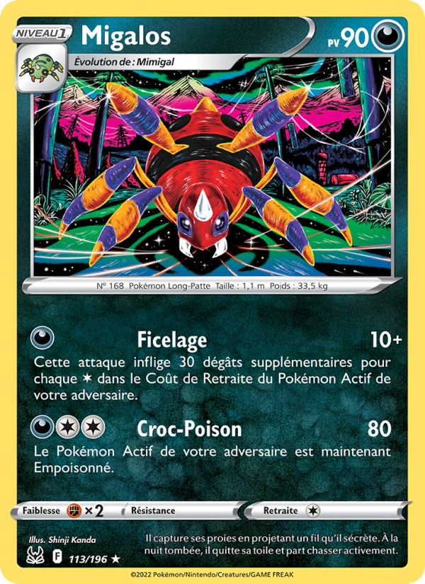 Migalos 113 — Lost Origin (French Pokémon TCG card)