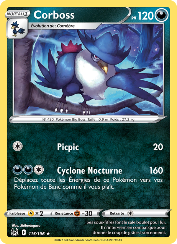 Corboss 115 — Lost Origin (French Pokémon TCG card)