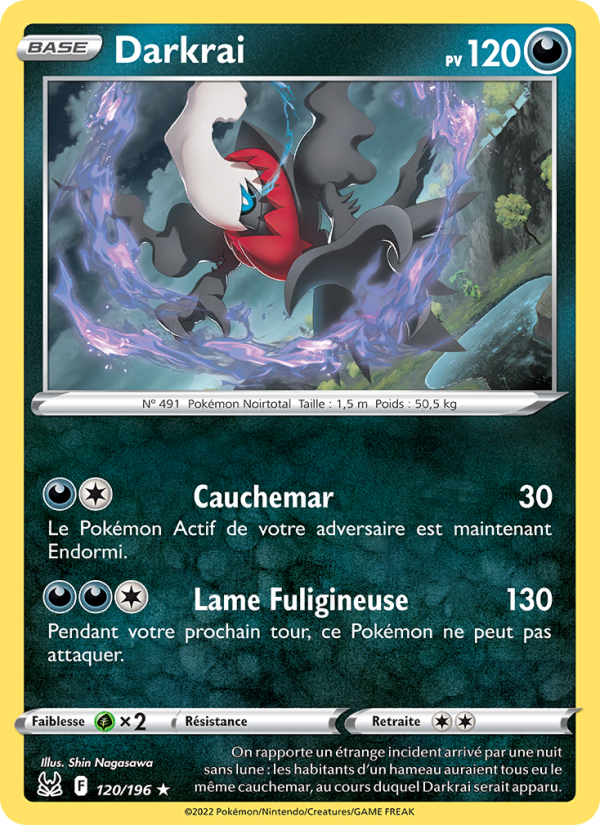 Darkrai 120 — Lost Origin (French Pokémon TCG card)