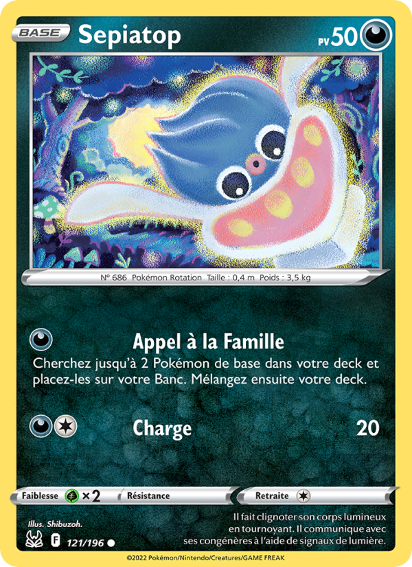 Sepiatop 121 — Lost Origin (French Pokémon TCG card)