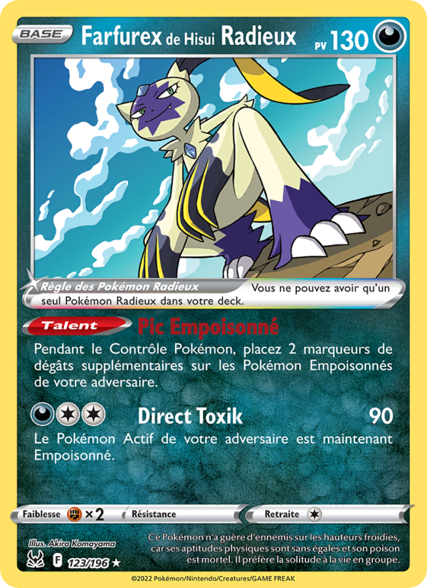 Farfurex de Hisui Radieux 123 — Lost Origin (French Pokémon TCG card)