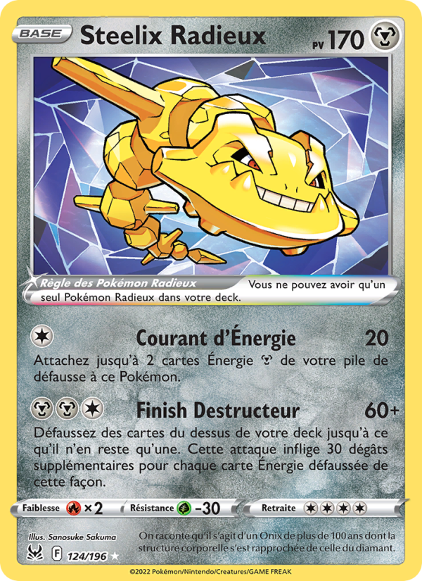 Steelix Radieux 124 — Lost Origin (French Pokémon TCG card)