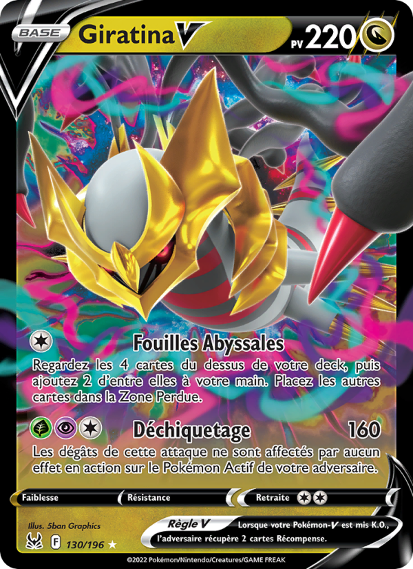 Giratina V 130 — Lost Origin (French Pokémon TCG card)