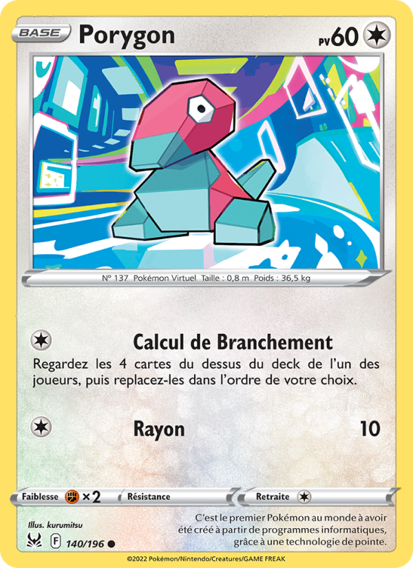 Porygon 140 — Lost Origin (French Pokémon TCG card)