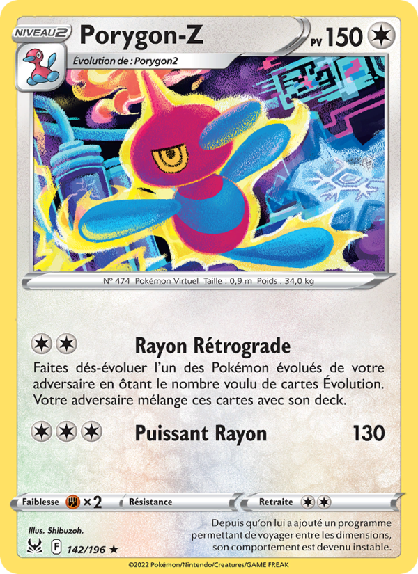 Porygon-Z 142 — Lost Origin (French Pokémon TCG card)