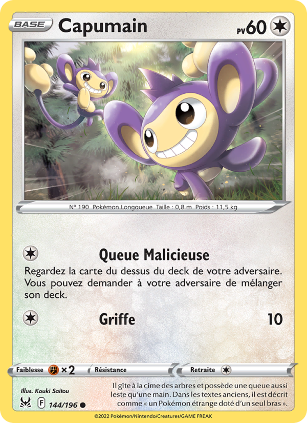 Capumain 144 — Lost Origin (French Pokémon TCG card)