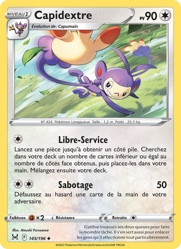 Capidextre 145 — Lost Origin (French Pokémon TCG card)