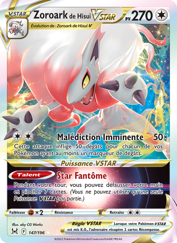 Zoroark de Hisui VSTAR 147 — Lost Origin (French Pokémon TCG card)
