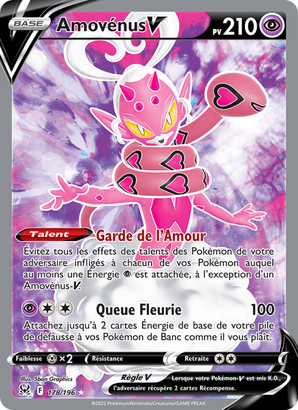 Amovénus V 178 — Lost Origin (French Pokémon TCG card)