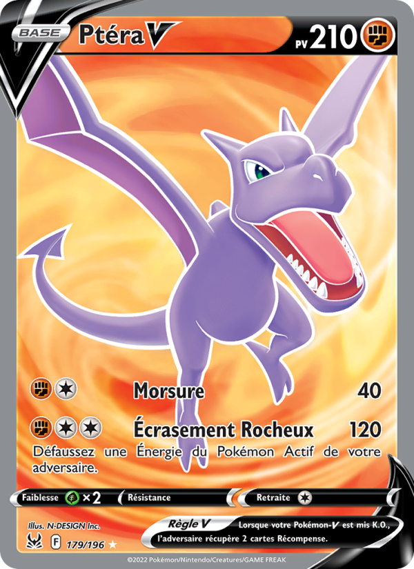 Ptéra V 179 — Lost Origin (French Pokémon TCG card)