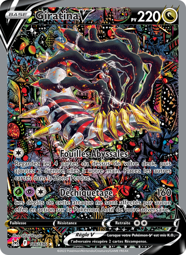 Giratina V 186 — Lost Origin (French Pokémon TCG card)
