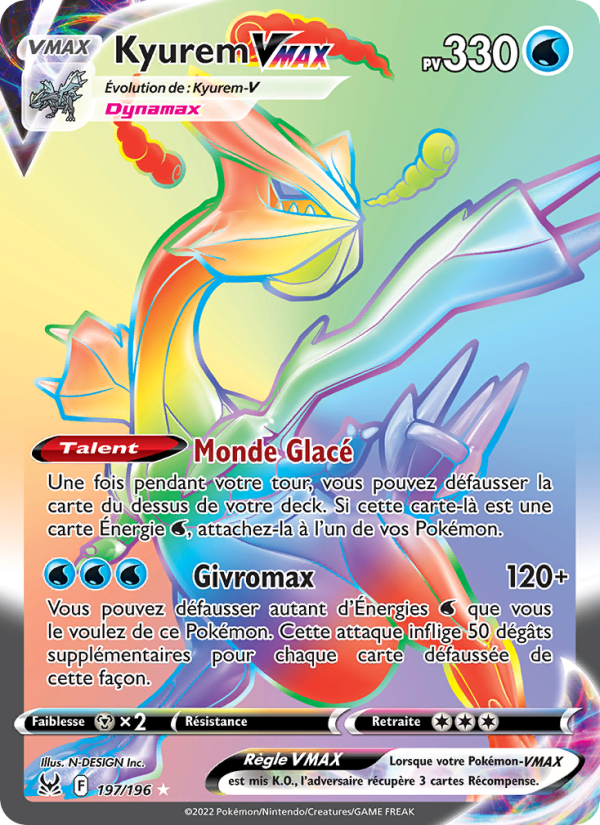 Kyurem VMAX 197 — Lost Origin (French Pokémon TCG card)