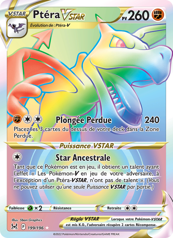 Ptéra VSTAR 199 — Lost Origin (French Pokémon TCG card)