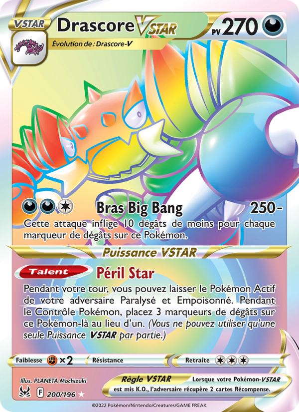 Drascore VSTAR 200 — Lost Origin (French Pokémon TCG card)