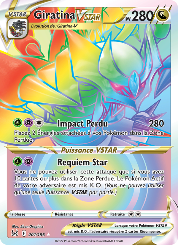 Giratina VSTAR 201 — Lost Origin (French Pokémon TCG card)