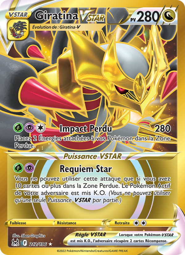 Giratina VSTAR 212 — Lost Origin (French Pokémon TCG card)