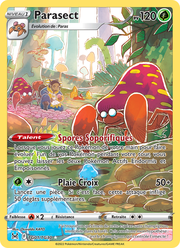 Parasect TG01 — Lost Origin (French Pokémon TCG card)