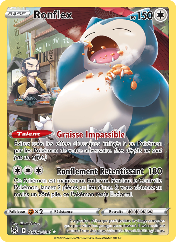 Ronflex TG10 — Lost Origin (French Pokémon TCG card)