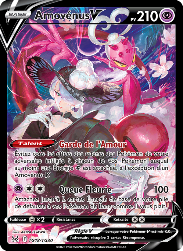 Amovénus V TG18 — Lost Origin (French Pokémon TCG card)