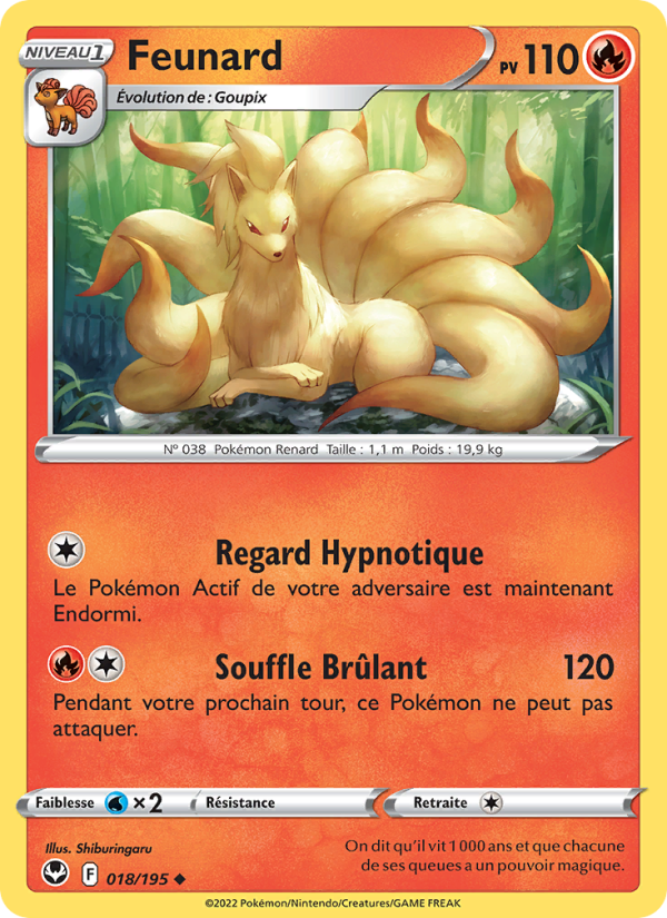 Feunard 018 — Silver Tempest (French Pokémon TCG card)