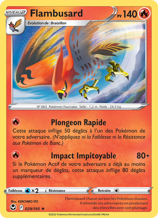 Flambusard 029 — Silver Tempest (French Pokémon TCG card)