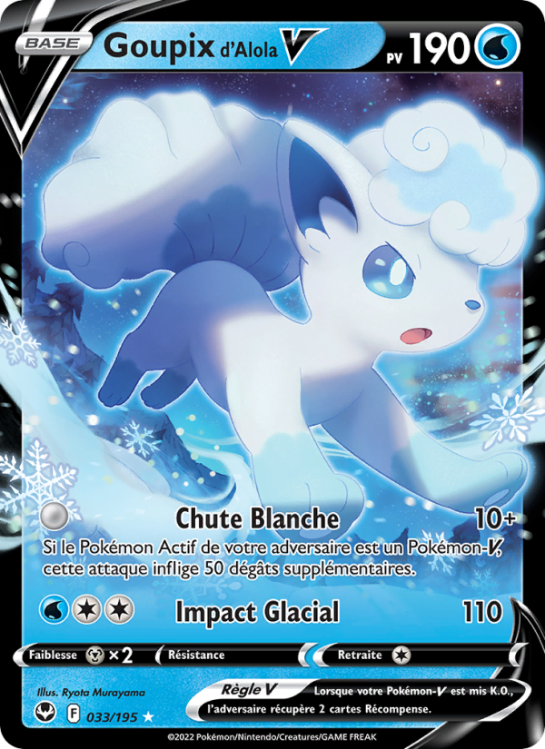 Goupix d'Alola V 033 — Silver Tempest (French Pokémon TCG card)