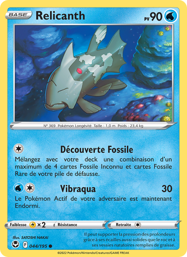 Relicanth 044 — Silver Tempest (French Pokémon TCG card)