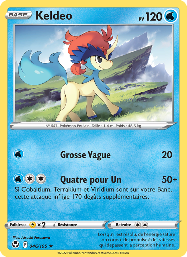 Keldeo 046 — Silver Tempest (French Pokémon TCG card)