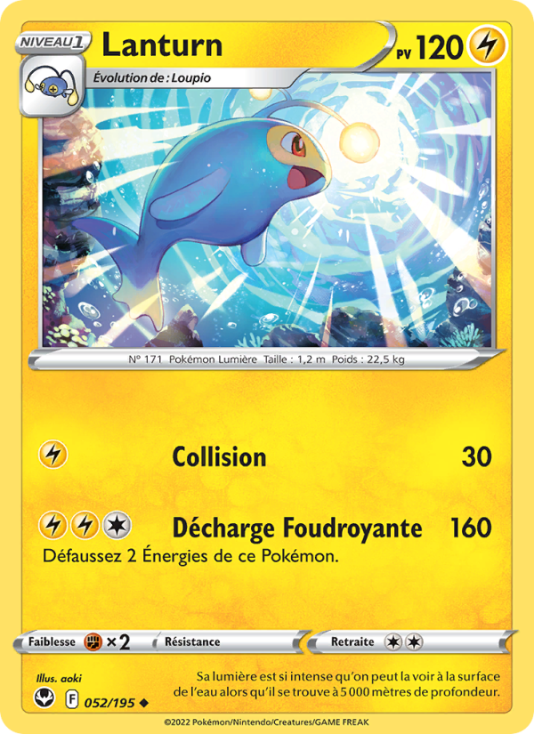 Lanturn 052 — Silver Tempest (French Pokémon TCG card)