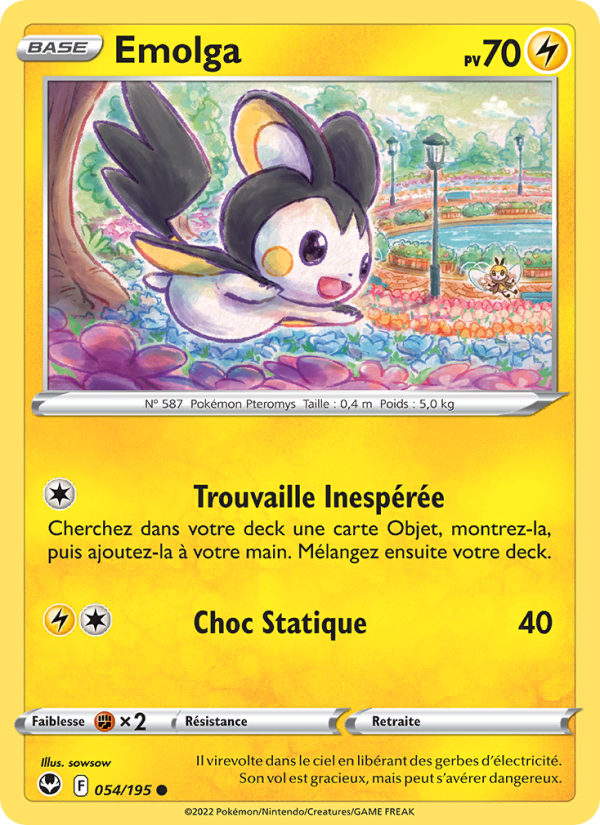 Emolga 054 — Silver Tempest (French Pokémon TCG card)