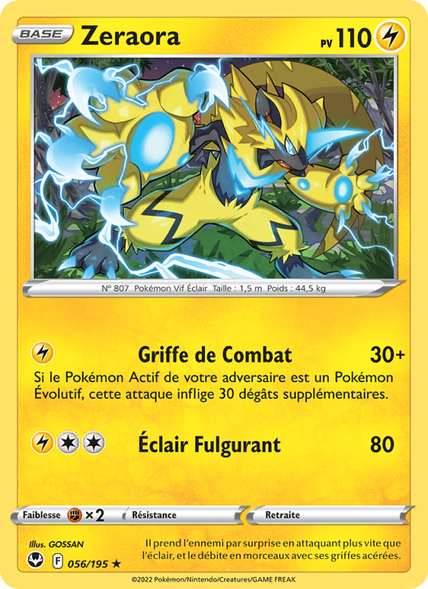 Zeraora 056 — Silver Tempest (French Pokémon TCG card)