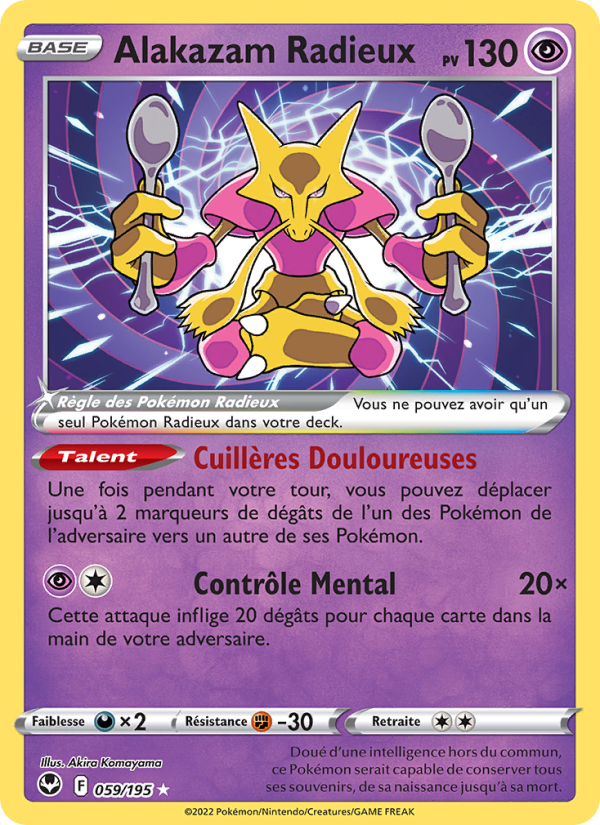 Alakazam Radieux 059 — Silver Tempest (French Pokémon TCG card)