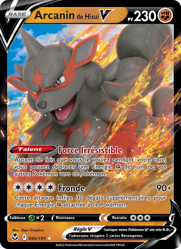 Arcanin de Hisui V 090 — Silver Tempest (French Pokémon TCG card)
