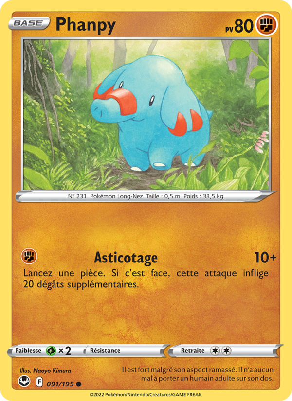 Phanpy 091 — Silver Tempest (French Pokémon TCG card)