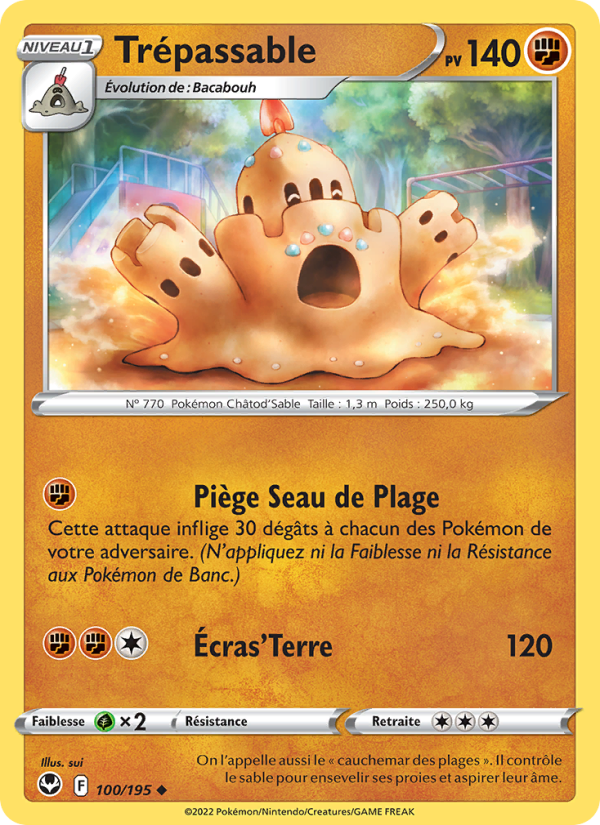 Trépassable 100 — Silver Tempest (French Pokémon TCG card)