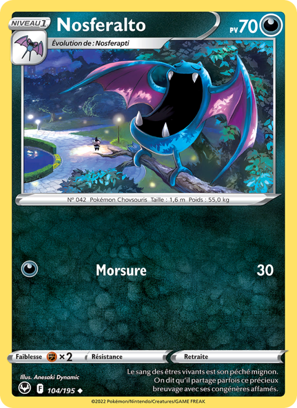 Nosferalto 104 — Silver Tempest (French Pokémon TCG card)