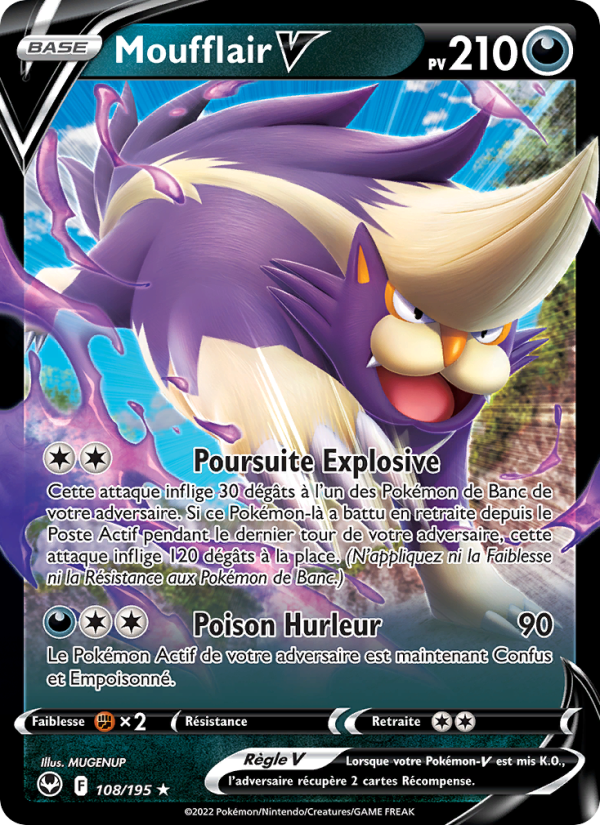 Moufflair V 108 — Silver Tempest (French Pokémon TCG card)