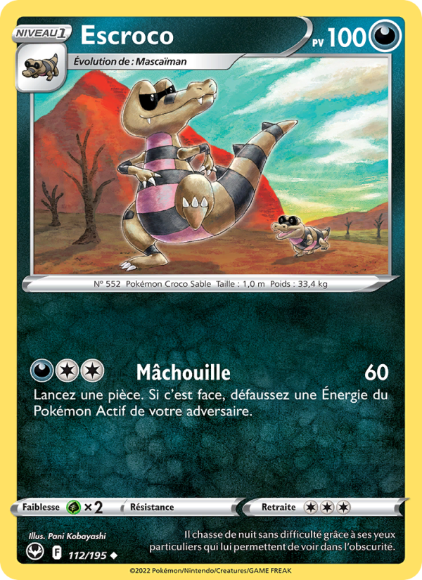 Escroco 112 — Silver Tempest (French Pokémon TCG card)